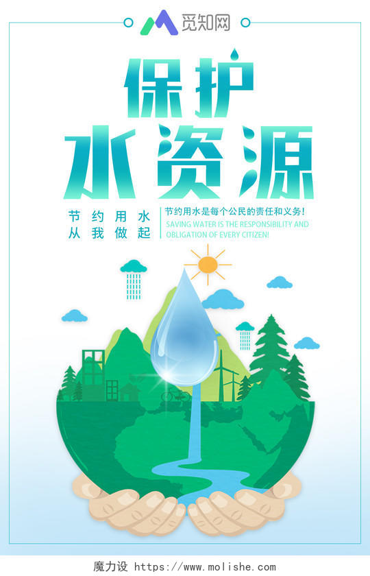 保护水资源人人有责环境环保公益宣传海报